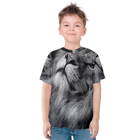 Feline Lion Tawny African Zoo Kids  Cotton Tee by BangZart