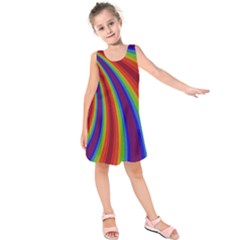 Abstract Pattern Lines Wave Kids  Sleeveless Dress by BangZart