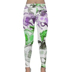 Horse Horses Animal World Green Classic Yoga Leggings by BangZart