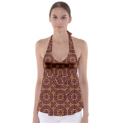 Geometric Pattern Babydoll Tankini Top by linceazul