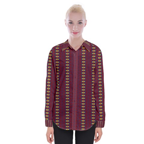 Geometric Pattern Womens Long Sleeve Shirt by linceazul