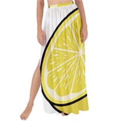 Lemon Fruit Green Yellow Citrus Maxi Chiffon Tie-up Sarong by BangZart