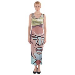 Donald Trump Pop Art President Usa Fitted Maxi Dress by BangZart