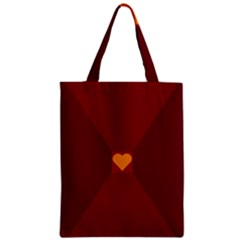 Heart Red Yellow Love Card Design Zipper Classic Tote Bag by BangZart