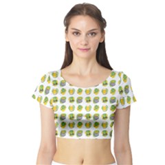 St Patrick S Day Background Symbols Short Sleeve Crop Top by BangZart