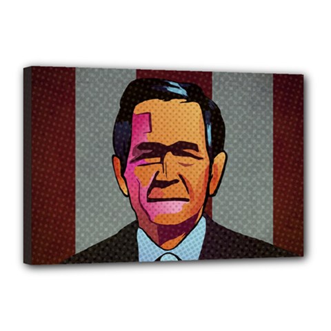 George W Bush Pop Art President Usa Canvas 18  X 12  by BangZart