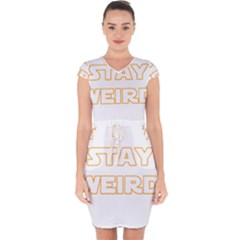 Stay Weird Capsleeve Drawstring Dress  by Valentinaart