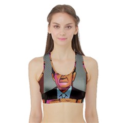 George W Bush Pop Art President Usa Sports Bra With Border by BangZart