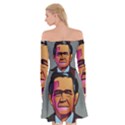 George W Bush Pop Art President Usa Off Shoulder Skater Dress View2