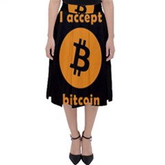 I Accept Bitcoin Folding Skater Skirt by Valentinaart