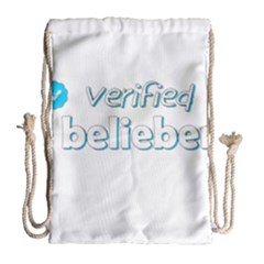 Verified Belieber Drawstring Bag (large) by Valentinaart