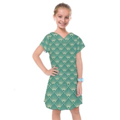 Green Fan  Kids  Drop Waist Dress by NouveauDesign