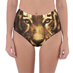 Cat Tiger Animal Wildlife Wild Reversible High-waist Bikini Bottoms by Celenk