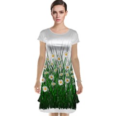 Spring Flowers Grass Meadow Plant Cap Sleeve Nightdress by Celenk