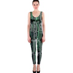 Printed Circuit Board Circuits Onepiece Catsuit by Celenk