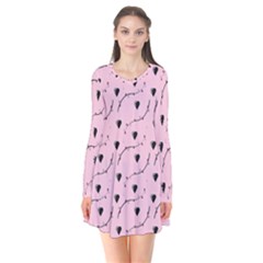 Love Hearth Pink Pattern Flare Dress by Celenk