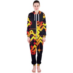 Board Conductors Circuits Hooded Jumpsuit (ladies)  by Celenk