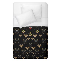 Merry Black Cat In The Night And A Mouse Involved Pop Art Duvet Cover (single Size) by pepitasart