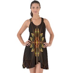 Fractal Floral Mandala Abstract Show Some Back Chiffon Dress by Celenk