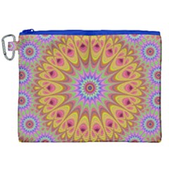 Geometric Flower Oriental Ornament Canvas Cosmetic Bag (xxl) by Celenk