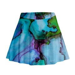 Abstract Painting Art Mini Flare Skirt by Celenk