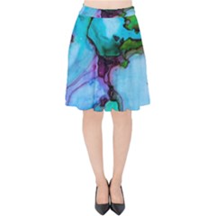 Abstract Painting Art Velvet High Waist Skirt by Celenk