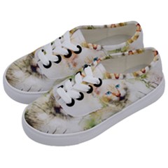 Cat Animal Art Abstract Watercolor Kids  Classic Low Top Sneakers by Celenk