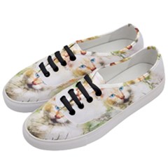 Cat Animal Art Abstract Watercolor Women s Classic Low Top Sneakers by Celenk