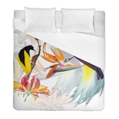 Exotic Birds Of Paradise And Flowers Watercolor Duvet Cover (full/ Double Size) by TKKdesignsCo