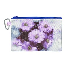 Flowers Purple Nature Art Abstract Canvas Cosmetic Bag (large) by Celenk