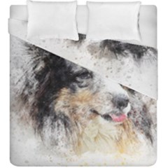 Dog Shetland Pet Art Abstract Duvet Cover Double Side (king Size) by Celenk