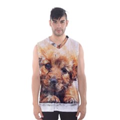 Dog Puppy Animal Art Abstract Men s Basketball Tank Top by Celenk