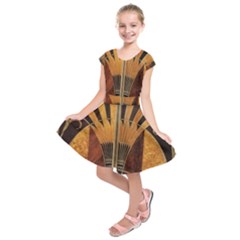 Art Deco Gold Kids  Short Sleeve Dress by NouveauDesign