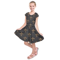 Fleur De Lis Kids  Short Sleeve Dress by NouveauDesign