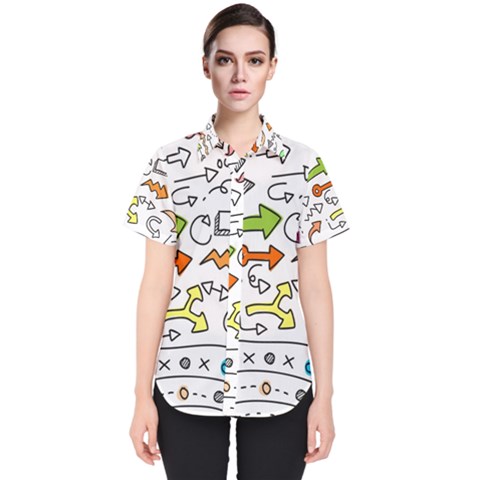 Desktop Pattern Art Graphic Design Women s Short Sleeve Shirt by Celenk