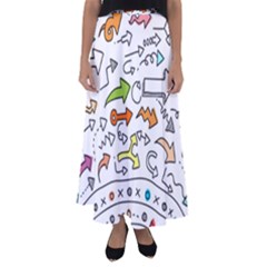 Desktop Pattern Art Graphic Design Flared Maxi Skirt by Celenk