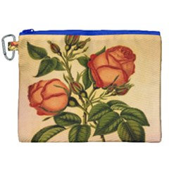 Vintage Flowers Floral Canvas Cosmetic Bag (xxl) by Celenk