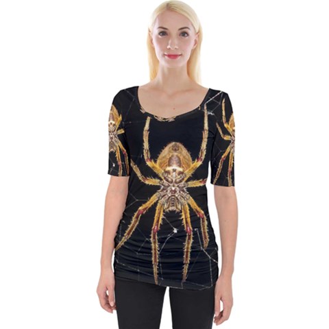 Nsect Macro Spider Colombia Wide Neckline Tee by Celenk