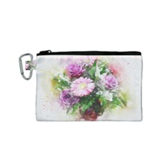 Flowers Roses Bouquet Art Nature Canvas Cosmetic Bag (small) by Celenk