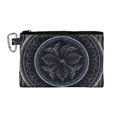 Fractal Abstract Purple Majesty Canvas Cosmetic Bag (medium) by Celenk