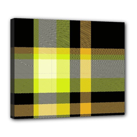 Tartan Abstract Background Pattern Textile 5 Deluxe Canvas 24  X 20   by Celenk