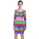 Horses in Rainbow Long Sleeve Crop Top & Bodycon Skirt Set View1