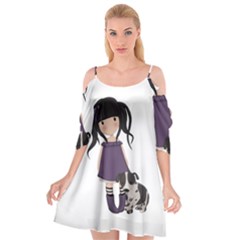 Dolly Girl And Dog Cutout Spaghetti Strap Chiffon Dress by Valentinaart