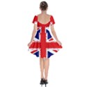 Union Jack London Flag Uk Short Sleeve Bardot Dress View2