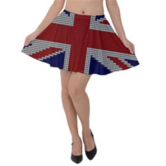 Union Jack Flag British Flag Velvet Skater Skirt by Celenk