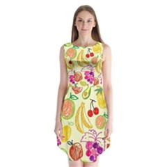 Cute Fruits Pattern Sleeveless Chiffon Dress   by paulaoliveiradesign