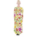 Cute Fruits Pattern Quarter Sleeve Wrap Maxi Dress View2