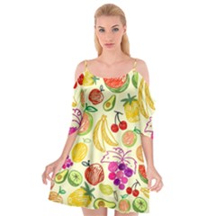 Cute Fruits Pattern Cutout Spaghetti Strap Chiffon Dress by paulaoliveiradesign