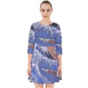 Harvard Mayfair Hokusai Chalk Wave Fuji Smock Dress View1