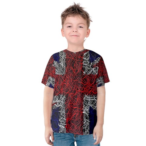 Union Jack Flag Uk Patriotic Kids  Cotton Tee by Celenk